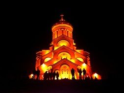 yellow church building in tbilisi