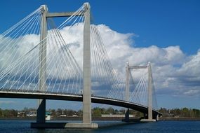 cable-stayed bridge across a river