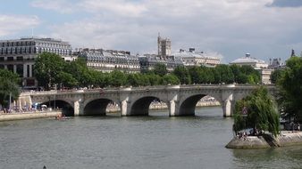 landscape of Bridge over Seine river