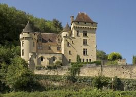 chateau la malartrie at mountain side, france, dordogne