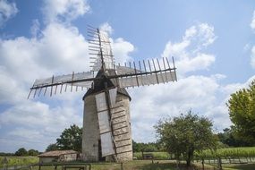 windmill in old little town saint emilion
