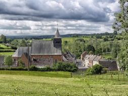 landscape of building in Eppe Sauvage in France