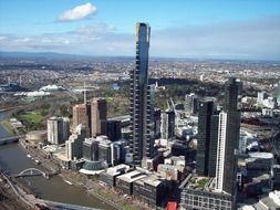 panoramic view of melbourne on a sunny day