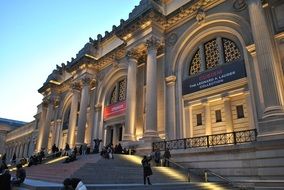 metropolitan museum of art at evening, usa, nyc