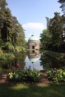 historical chapel on cemetery Sennefriedhof at summer, germany, Westphalia