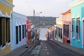 colored facades of houses in Venezuela