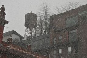 water tower snow