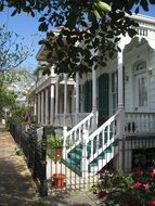 typical house facades in New Orleans, United States