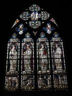 Church stained glass on a dark background