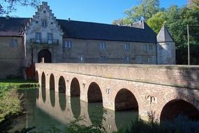 bridge on the river near the castle in germany