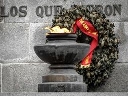 eternal flame of monument to the fallen soldiers