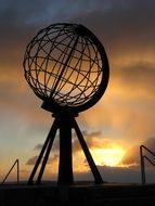 Globe monument on the North Cape in Norway