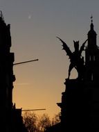 sunset statue silhouette london