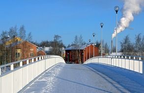 finland Snowy bridge building view