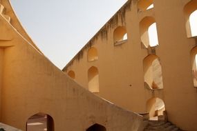 The Vedic Astrology Experience museum, detail of wall, india, rajasthan, jaipur