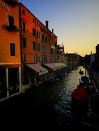 boats on the river among the city
