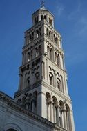 bell tower of old church at sky, croatia, dalmatia, zadar