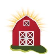barn building on white background