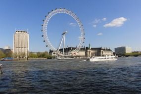 View of London Eye in London,United Kingdom