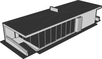 model of a building as 3d illustration