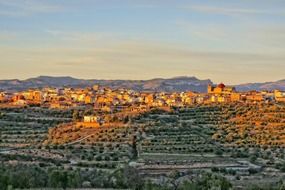 urban buildings in the sunlight in spain