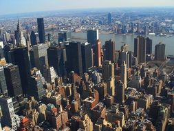 top view of new york city on a sunny day