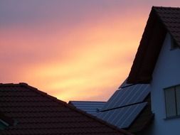 Solar cells on a roof