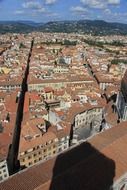 rooftop view of lines in old city, italy, florence