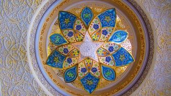 bottom view on chandelier in the Sheikh Zayed Mosque, Abu Dhabi