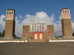 towers near the church building, eritrea