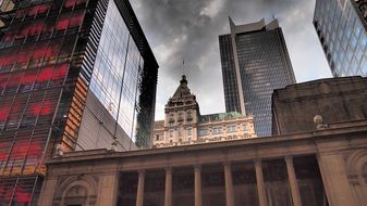 large skyscrapers with glass facades in new york