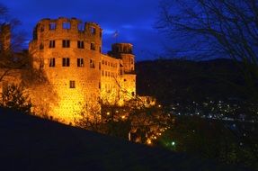 heidelberg castle lighting