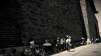 people and ancient architecture, China