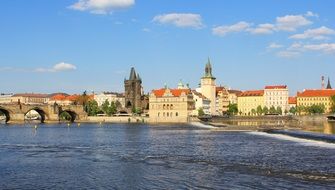 buildings near the river in the Czech Republic