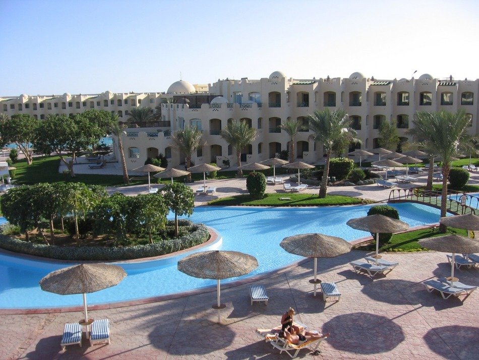 beach at modern luxury hotel, egypt, hurghada