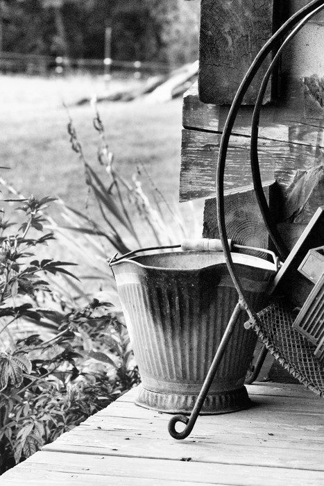 coal bucket in country house