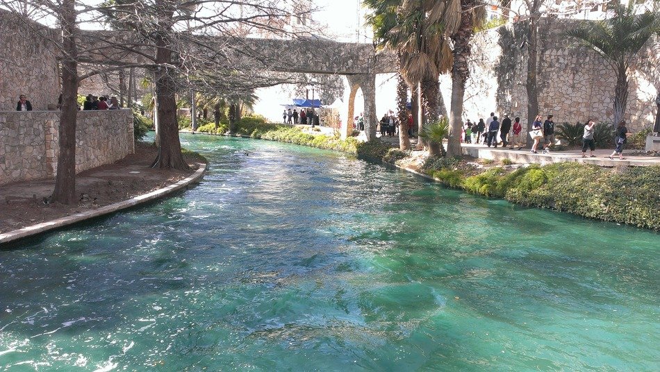 people walking on waterfront, usa, texas, san antonio