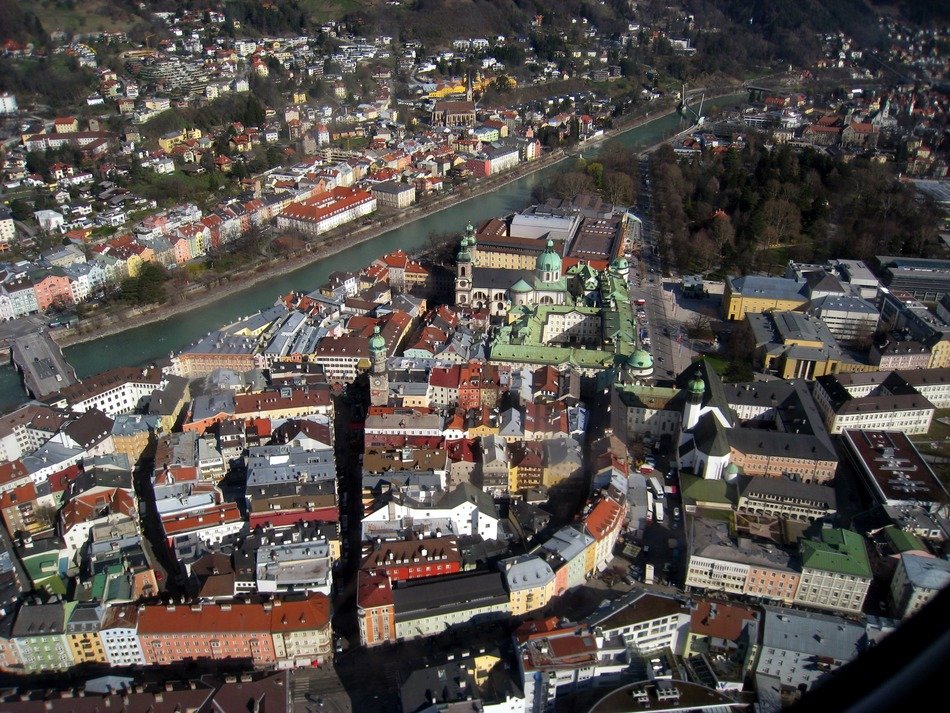 Aerial view of innsbruck in austria