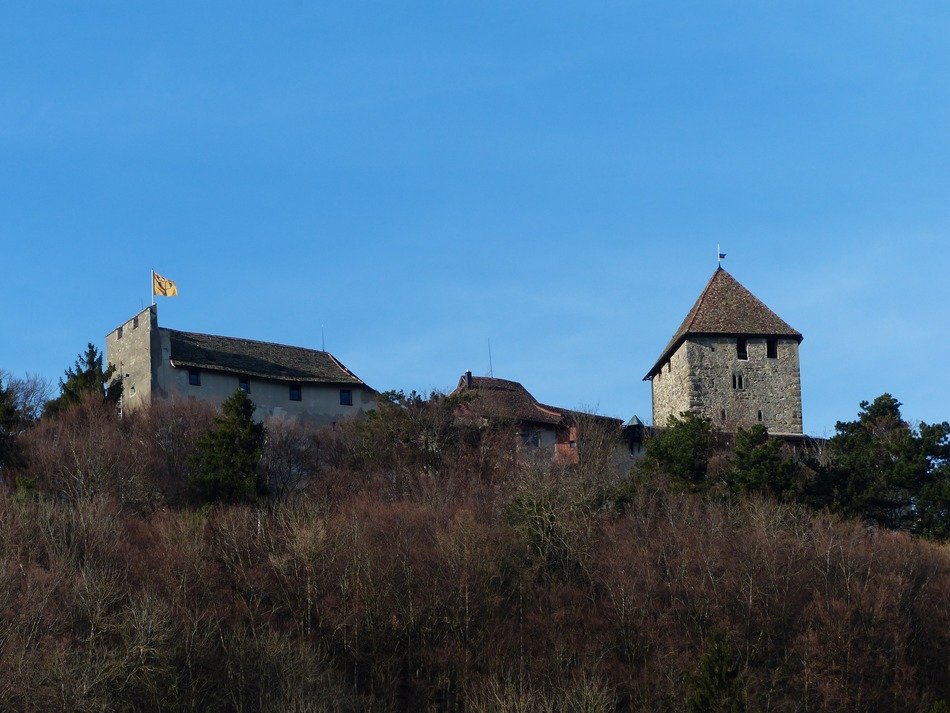 castle Hohenklingen is on the hill