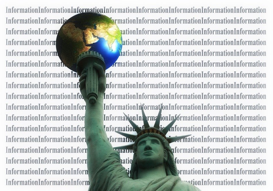 statue of liberty wih globe, collage