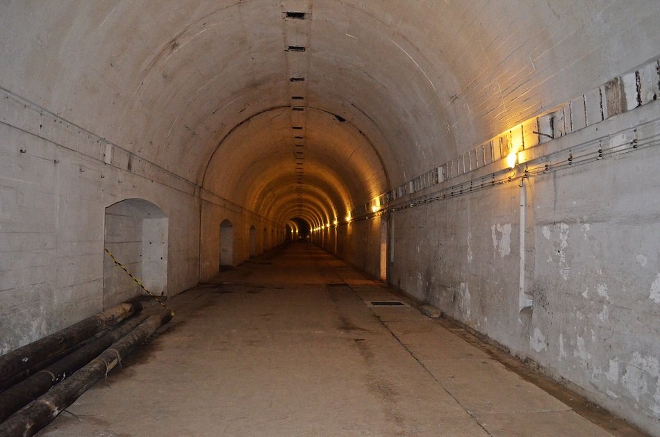 Concrete tunnel of the fortress, poland