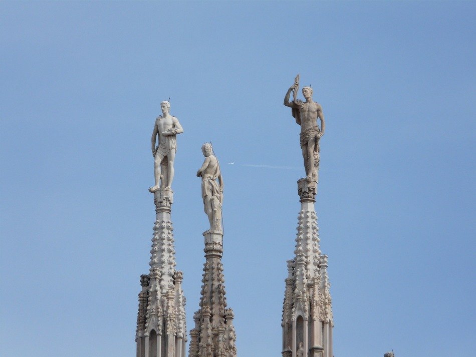 The spiers of the cathedral in Milan