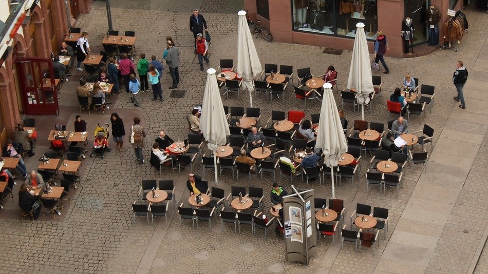 top view of outdoor restaurant