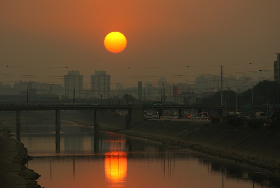 sun sets above city, brazil, são paulo