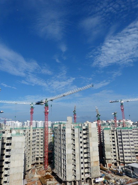 Construction on the sky background