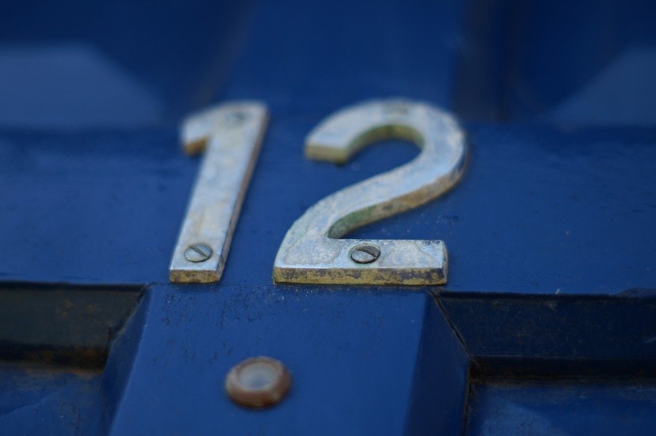 number twelve on the front door