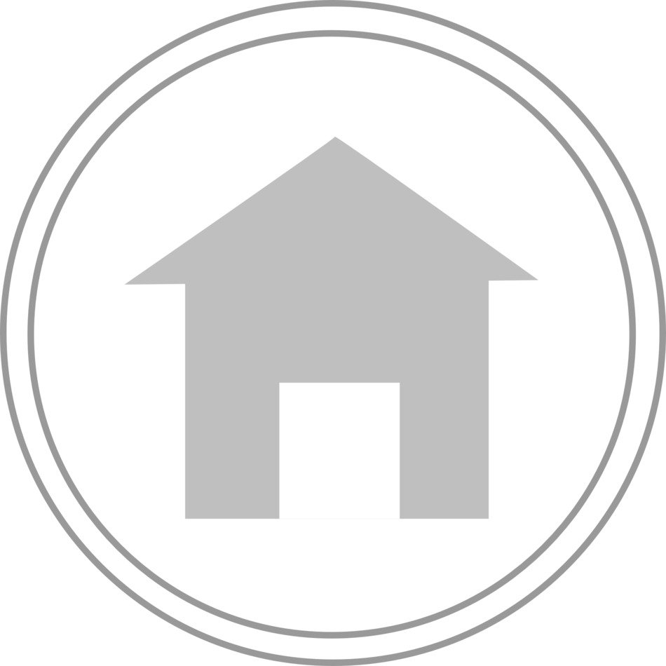 house in double circle, icon