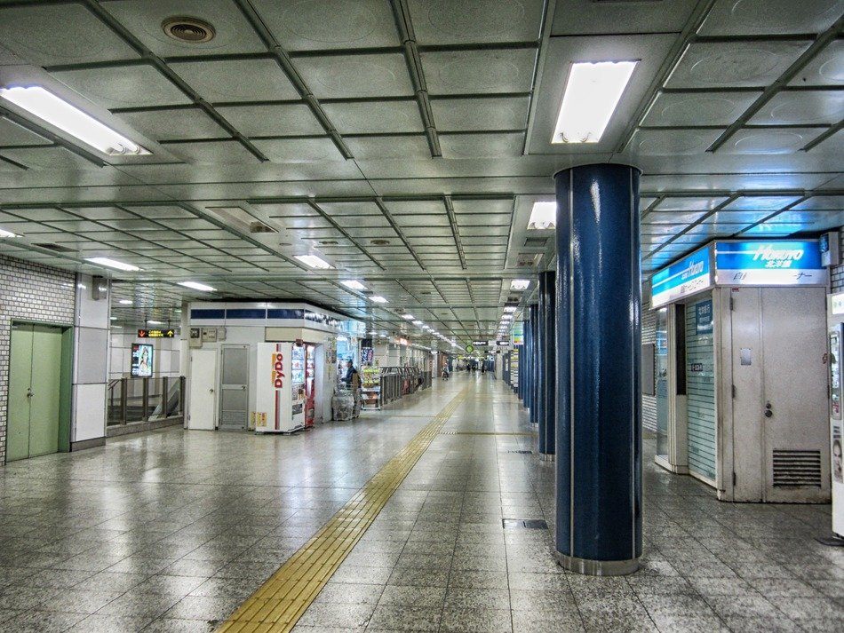 shops in walkpath of subway, japan, sapporo
