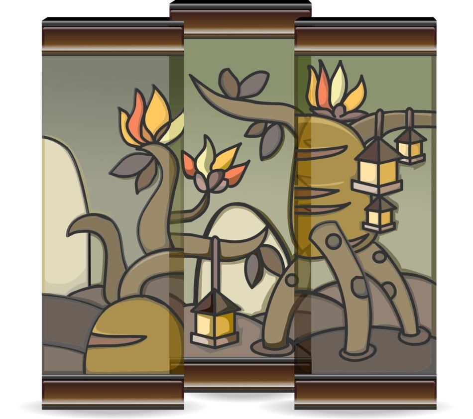 pictures of glass depicting plants