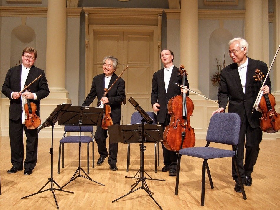 classical strings quartet on stage, japan, tokyo